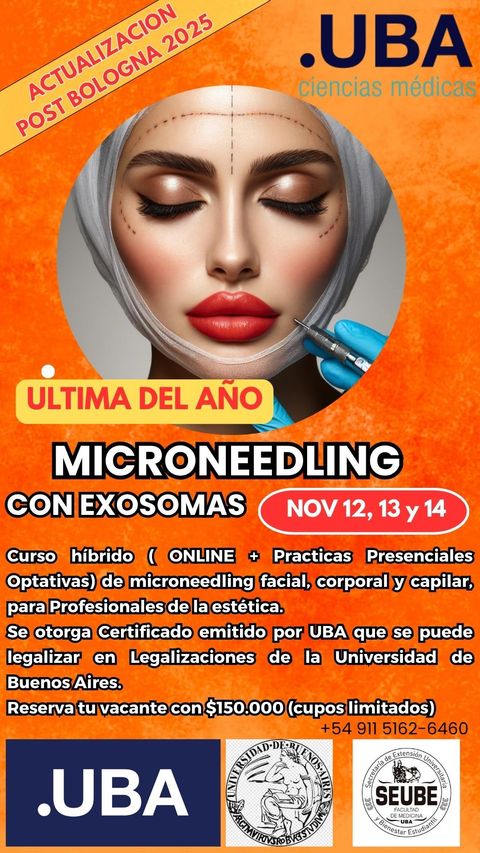 Microneedling Facial, Corporal y Capilar con Certificacion de la Universidad de Buenos Aires (UBA)