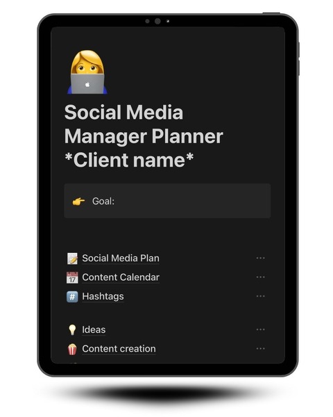 Social Media Manager Planner | Notion