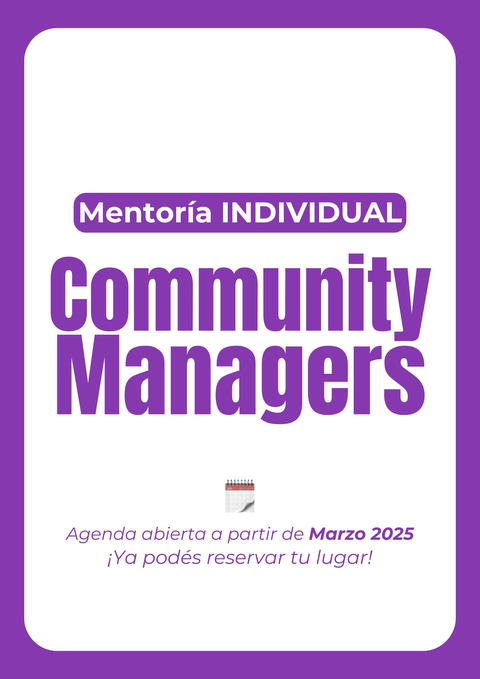 Mentoria individual para Community Managers