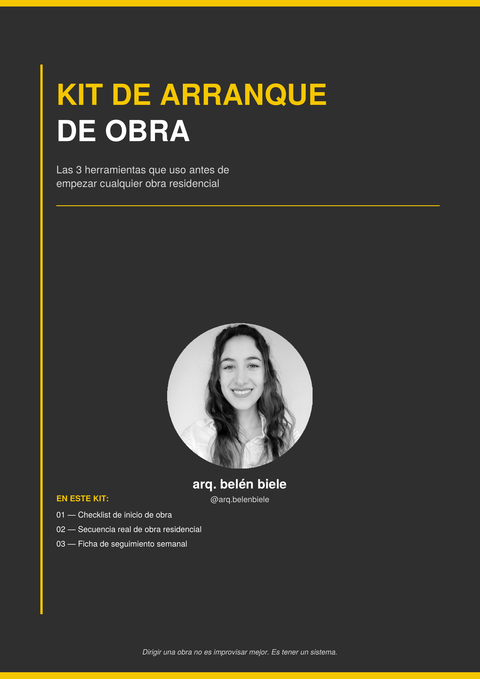 Kit de arranque de obra 