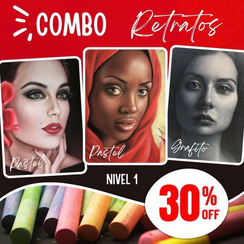 Combo Retratos - Dibujo y Pintura al Pastel