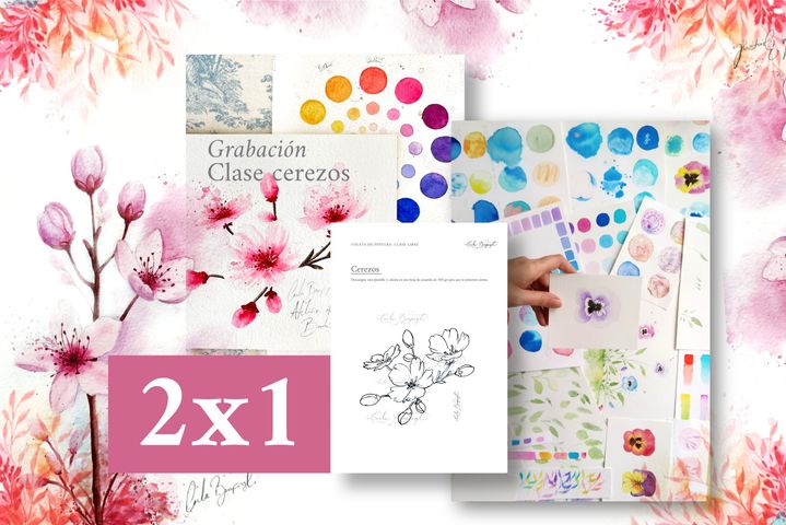 Clase cerezos + Curso el ABC de la acuarela