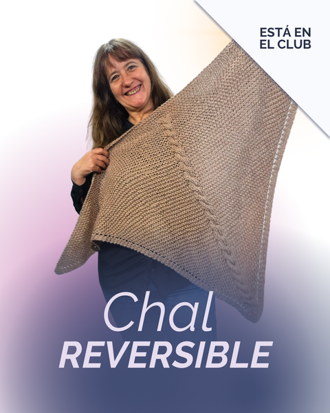 Chal con trenza reversible