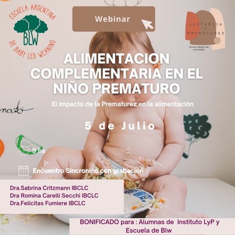Webinar:  Alimentación complementaria en el niño prematuro 