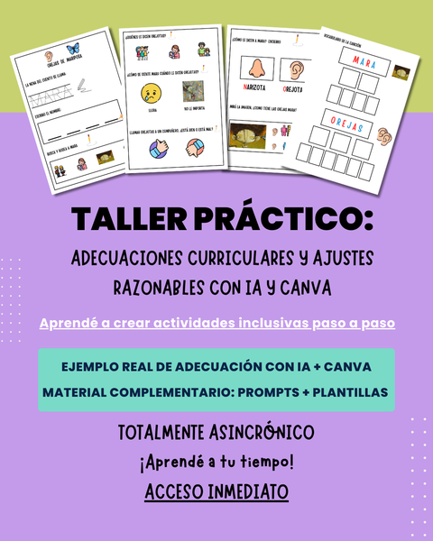 Taller práctico: Adecuaciones curriculares y ajustes razonables con IA y Canva
