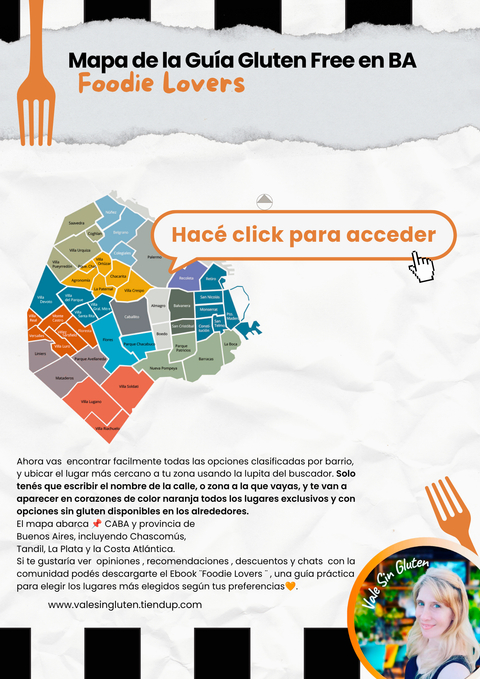 Descargá gratis el mapa  SIN GLUTEN más completo de Buenos Aires🧡