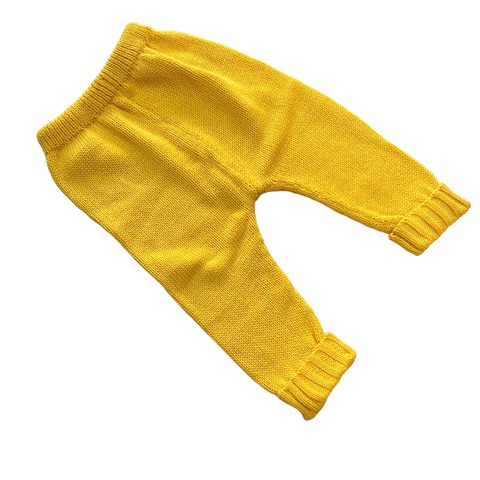 Pantalón pelele tejido algodón 0a3m amarillo