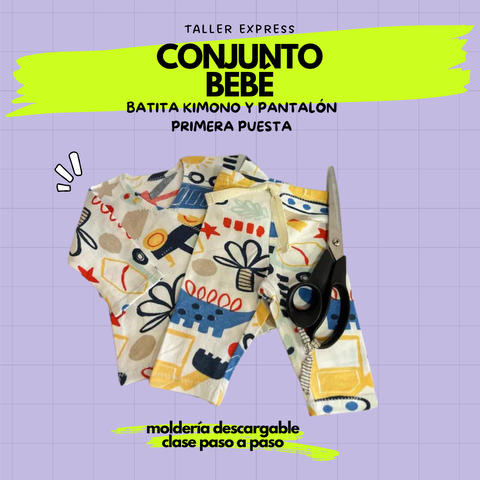 CONJUNTO BEBÉ BATITA KIMONO Y PANTALÓN PRIMERA PUESTA