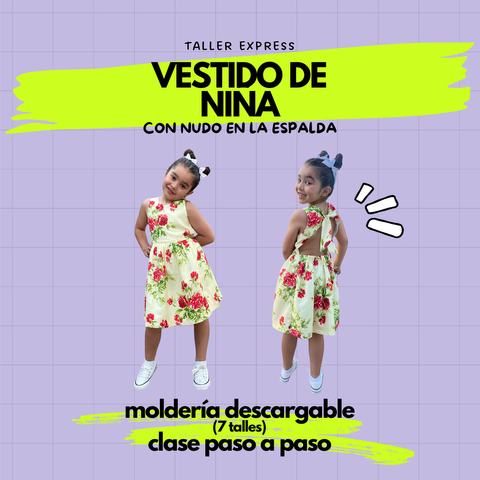 VESTIDO DE NIÑA CON NUDO