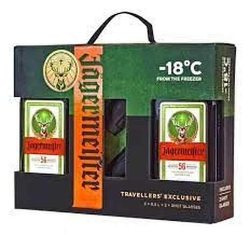Jagermeister Twin Pack 2 Botellas 500ml + 2 Shots Estuche