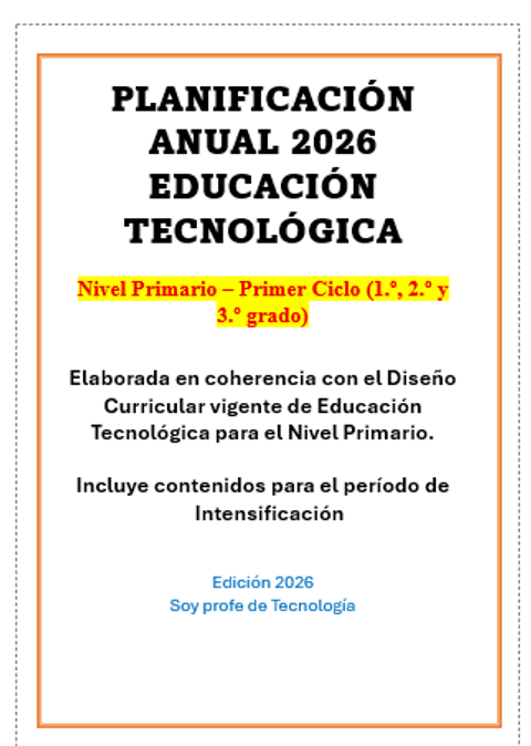 Planificación anual 2026 Primer ciclo primaria