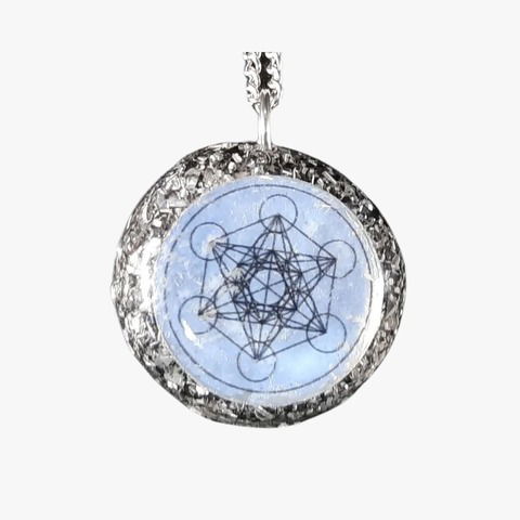 Dije Circular Mini con Cubo de Metatron