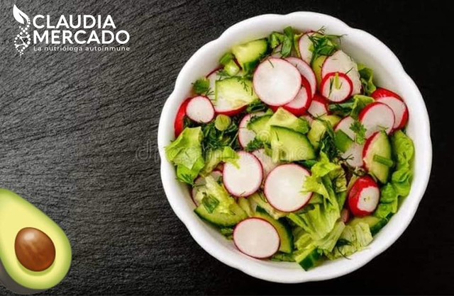 Ensalada De Aguacate y Rábano.