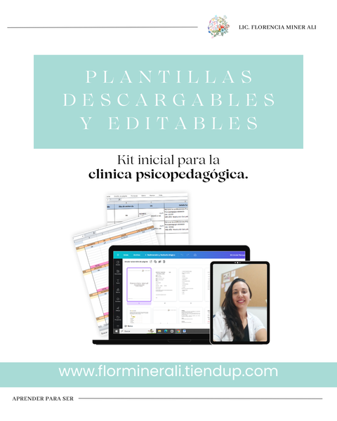 Plantillas descargables - Kit inicial para la clínica Psicopedagógica.