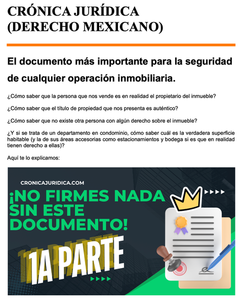 ¡No firmes nada sin tener antes este documento!