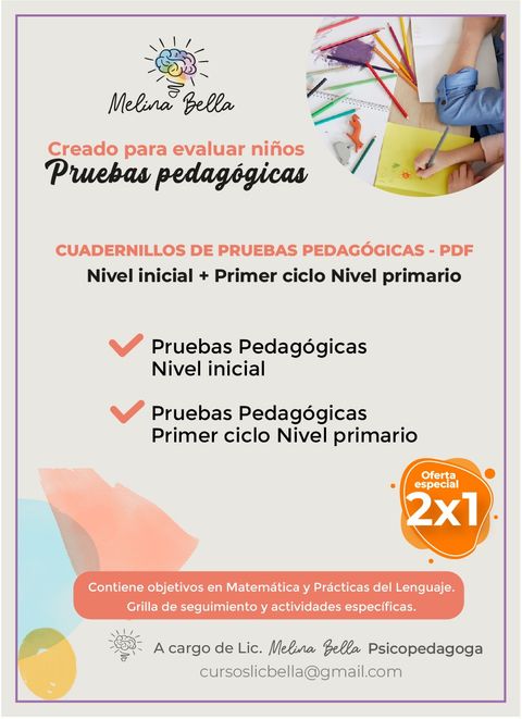 NUEVO! Pruebas pedagógicas (Nivel inicial + Primer ciclo Nivel primario)