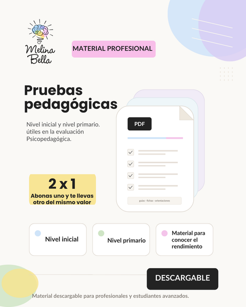 Pruebas pedagógicas (Nivel inicial + Primer ciclo Nivel primario)