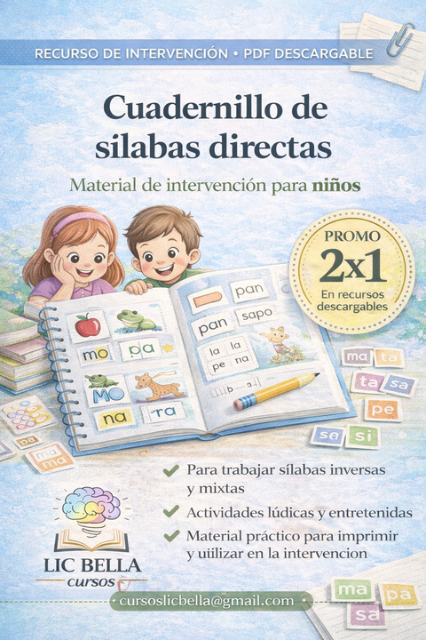 Cuadernillo Nº 8: Inicio del proceso lector. Sílabas directas