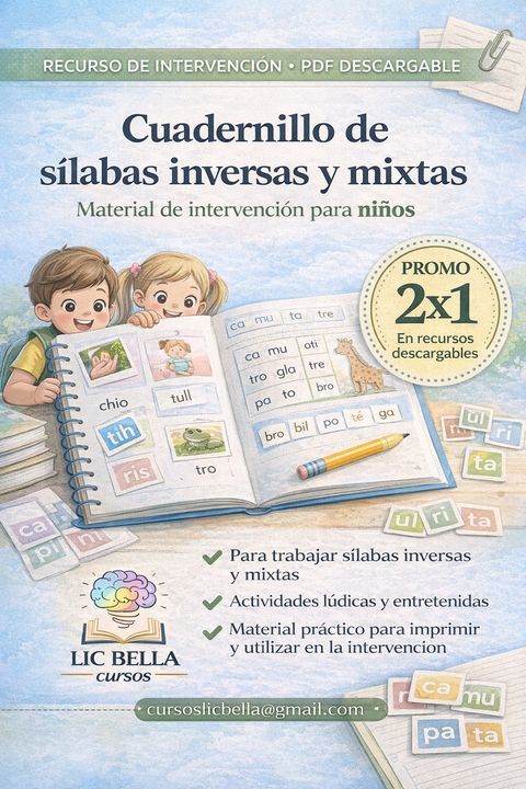 Cuadernillo Nº 9: Inicio del proceso lector. Sílabas inversas y mixtas