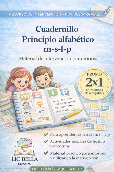Cuadernillo Nº 3: Principio alfabético m-s-l-p