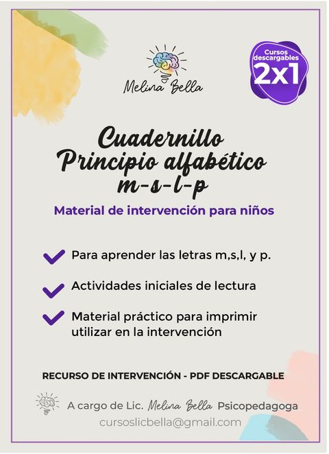 Cuadernillo Nº 3: Principio alfabético m-s-l-p