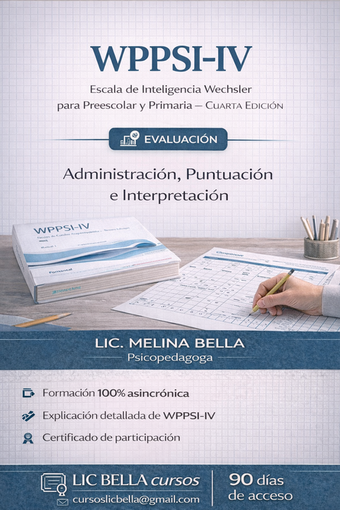 WPPSI IV: Escala de inteligencia para preescolares 