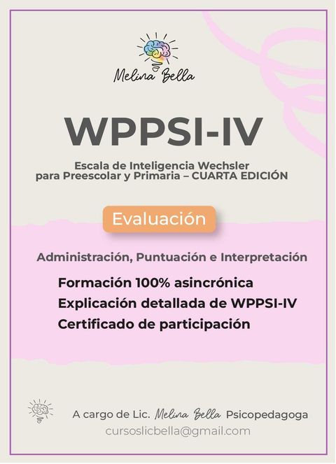 WPPSI IV: Escala de inteligencia para preescolares 