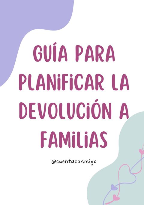 Ficha para planificar la devolución a familias