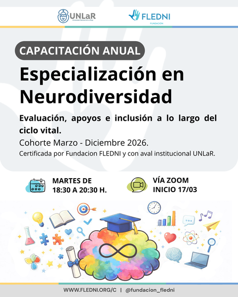 Especialización de Posgrado en Neurodiversidad. Cohorte marzo–diciembre 2026