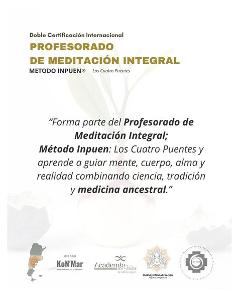 Profesorado de Meditacion Integral- Metodo Inpuen Abril 2026 2da Edicion