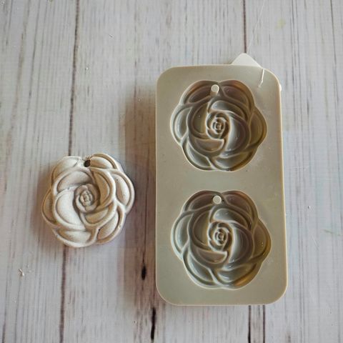 Molde silicona x 2 flores grandes