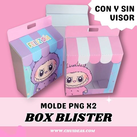 BOX RECTANGULAR BLISTER MOLDE PNG X2