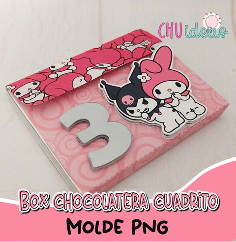 BOX CUADRITO PARA CHOCOLATE MOLDE PNG