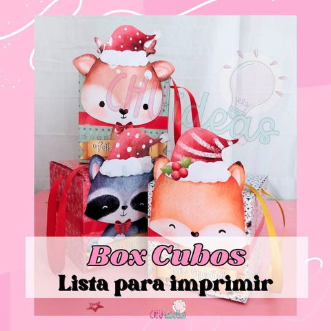 Box cubos grandes x 3 listas para imprimir + MOLDE PNG