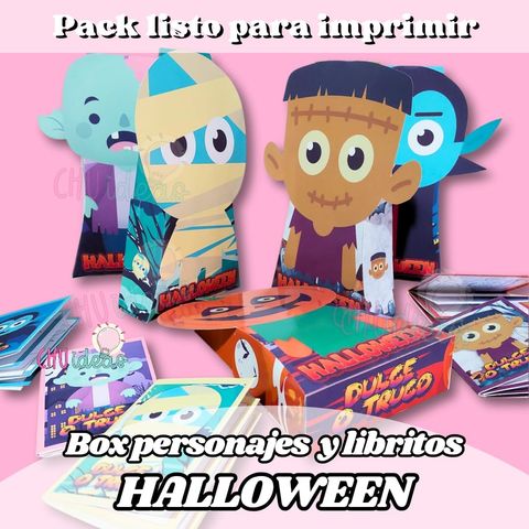 BOX PERSONAJES HALLOWEEN + LIBRITOS X5