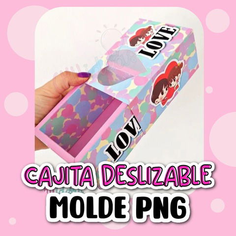 Molde Png cajita deslizable con visor corazon