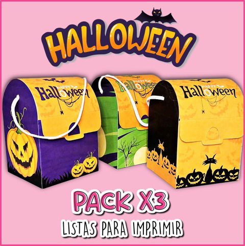 COFRECITOS HALLOWEEN X3 LISTOS PARA IMPRIMIR