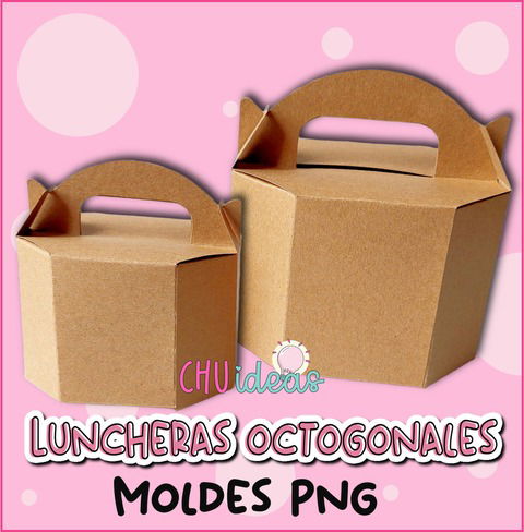 Luncheras Octogonales x2 tamaños Moldes Png