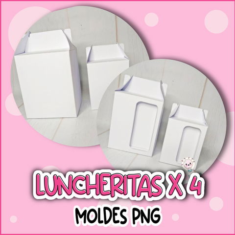 NUEVAS LUNCHERITAS X4 MOLDES EN PNG