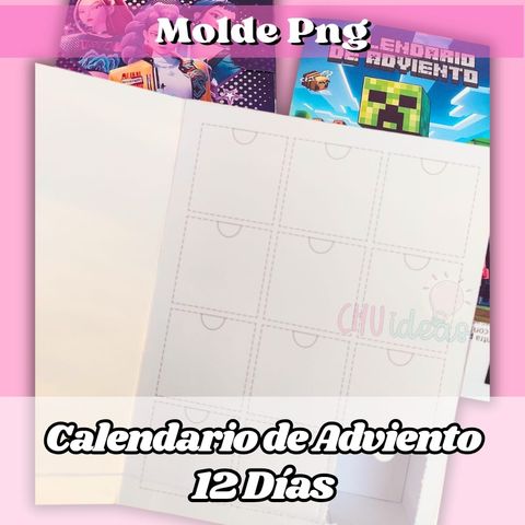 Calendario de adviento 12 días Molde Png + clase 