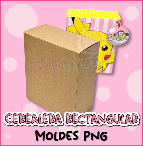 Box Rectangular tipo cerealera Molde Png