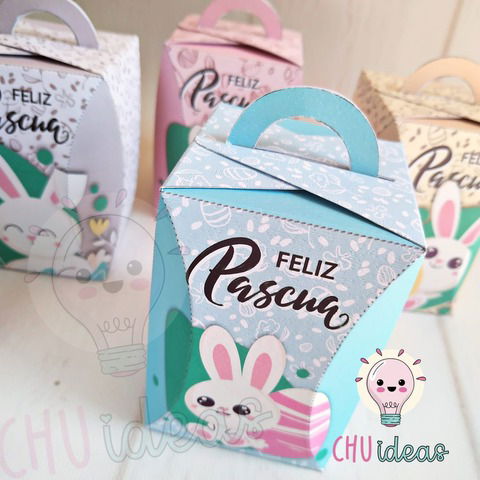 CAJITA PASCUAS X 4 LISTAS + MOLDE EN PNG