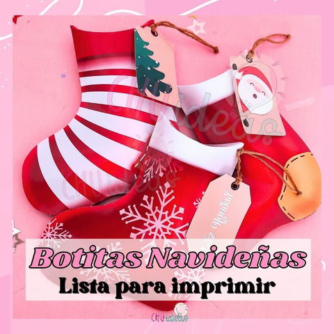 BOX BOTITAS NAVIDEÑAS LISTAS PARA IMPRIMIR