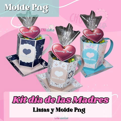 TAZAS DIA DE LA MADRE LISTAS Y MOLDE PNG