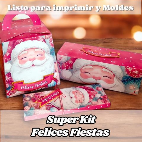 Kit felices fiestas listo para imprimir + moldes png