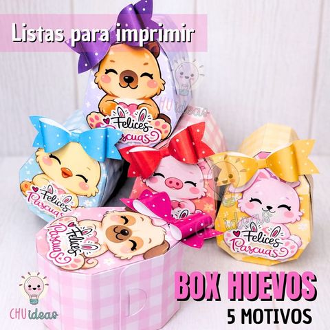 BOX HUEVOS ANIMALITOS X 5