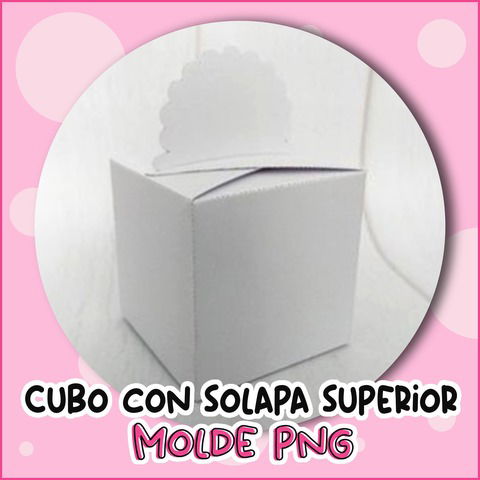 Box cubo con Solapa Superior MOLDE PNG