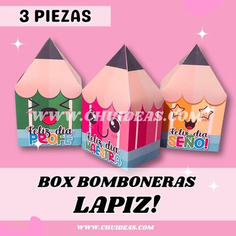 Box Bomboneras lápices maestras