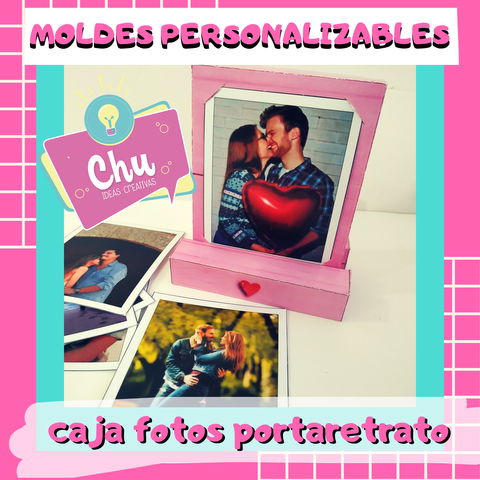 MOLDE CAJA DE FOTOS PORTARETRATO PERSONALIZABLES + LISTA PARA IMPRIMIR