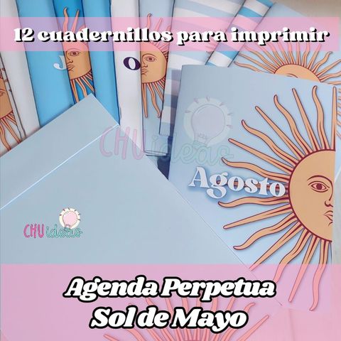 Agenda Perpetua 12 cuadernillos Sol de Mayo